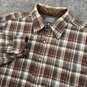 Vintage Pendleton Virgin Wool Flannel Men's‎ Large L/S Classic Check Plaid
